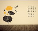 Lotus with Chinese Poem Vinyl Wall Art Decal